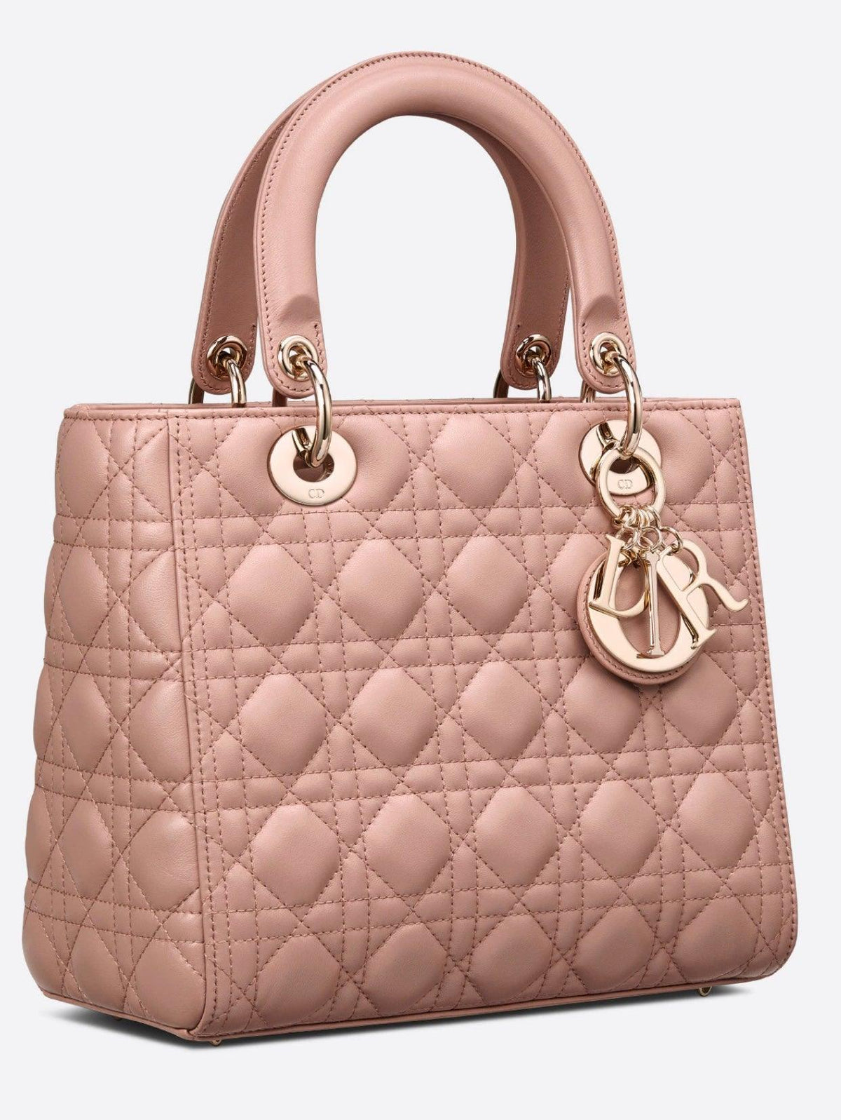 Medium Lady Dior Bag Blush Cannage Lambskin product image 1, provided for visual reference and product detail review