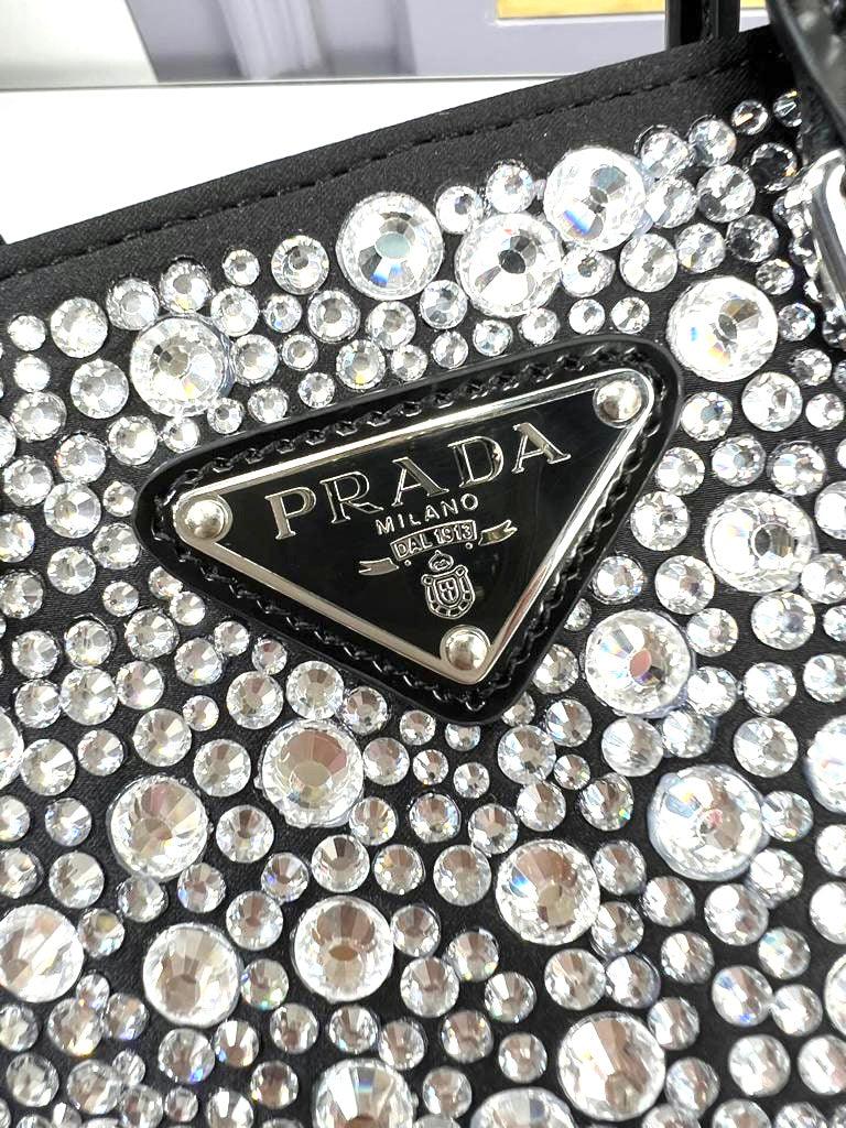 Prada Satin Tote Bag with Crystals product image 6, provided for visual reference and product detail review