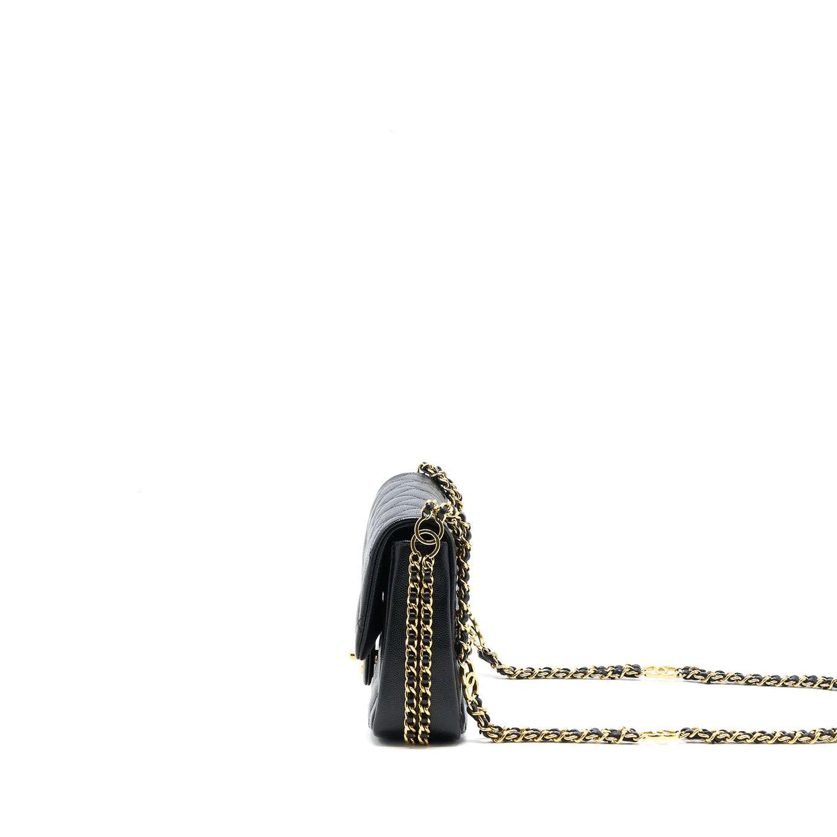 Chanel 23c Mini Flap Bag Chain Grained Calfskin Black product image 2, provided for visual reference and product detail