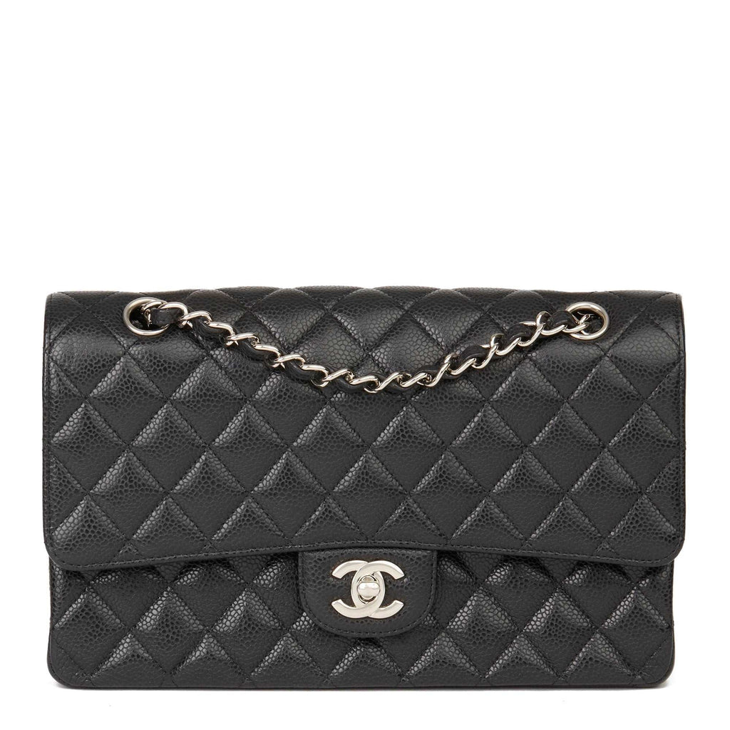 Chanel Classic Flap Bag with Silver Hardware - Black product image 1, provided for visual reference and product detail review