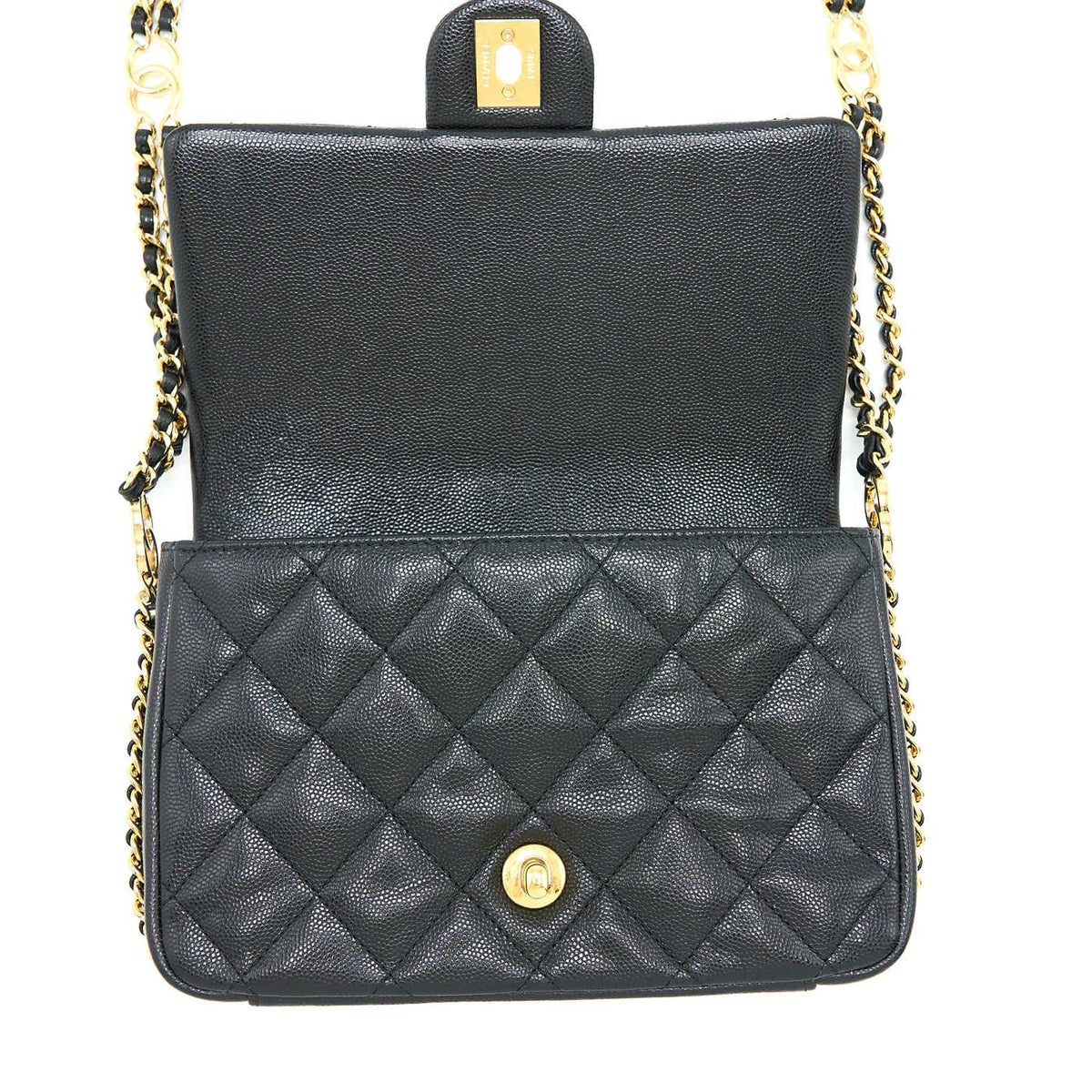 Chanel 23c Mini Flap Bag Chain Grained Calfskin Black product image 3, provided for visual reference and product detail