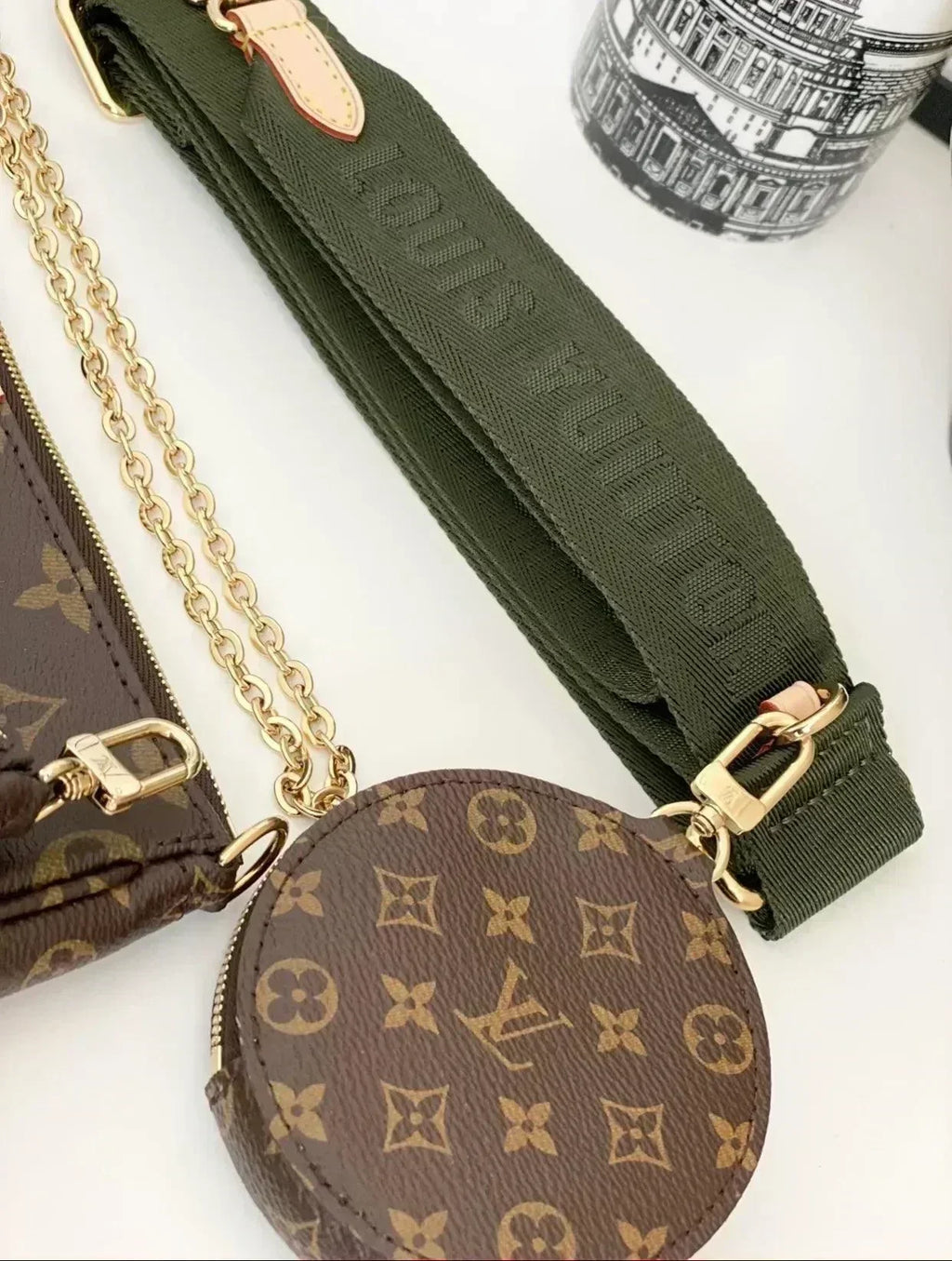 Multi Pochette Accessoires Monogram Canvas - Khaki product image 6, provided for visual reference and product detail review