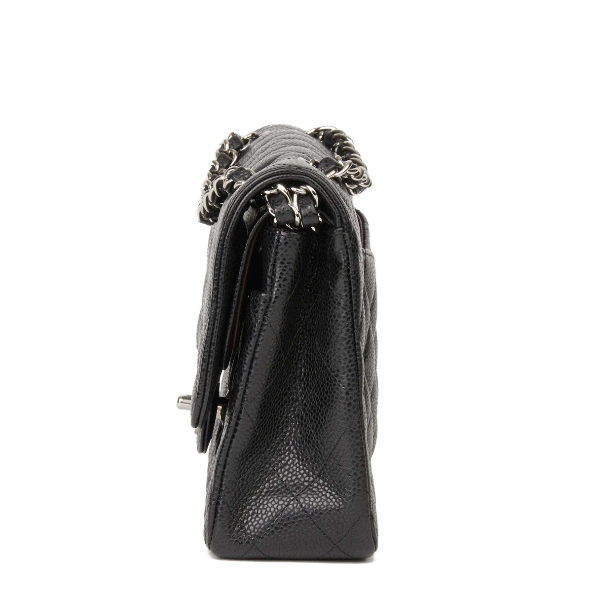 Chanel Classic Flap Bag with Silver Hardware - Black product image 3, provided for visual reference and product detail review