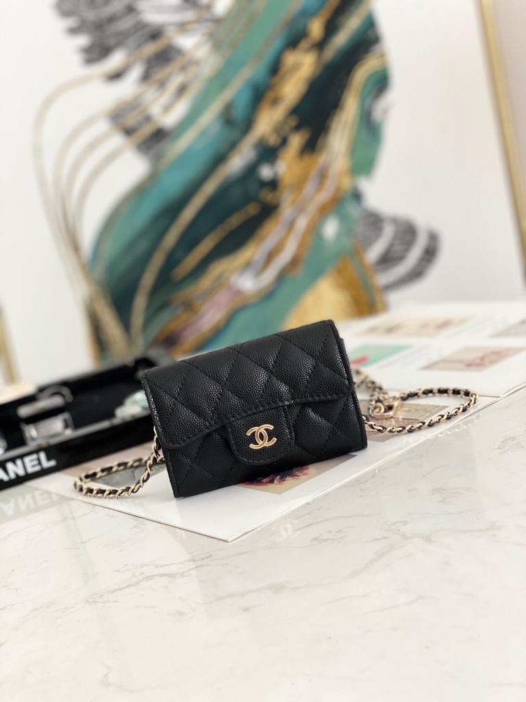 Chanel Mini Wallet On Chain Caviar Leather product image 2, provided for visual reference and product detail review