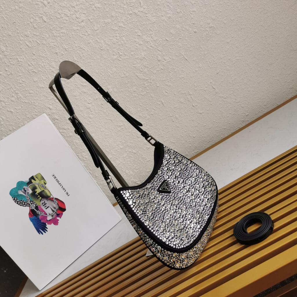Prada Cleo Satin Bag with Crystals product image 7, provided for visual reference and product detail review