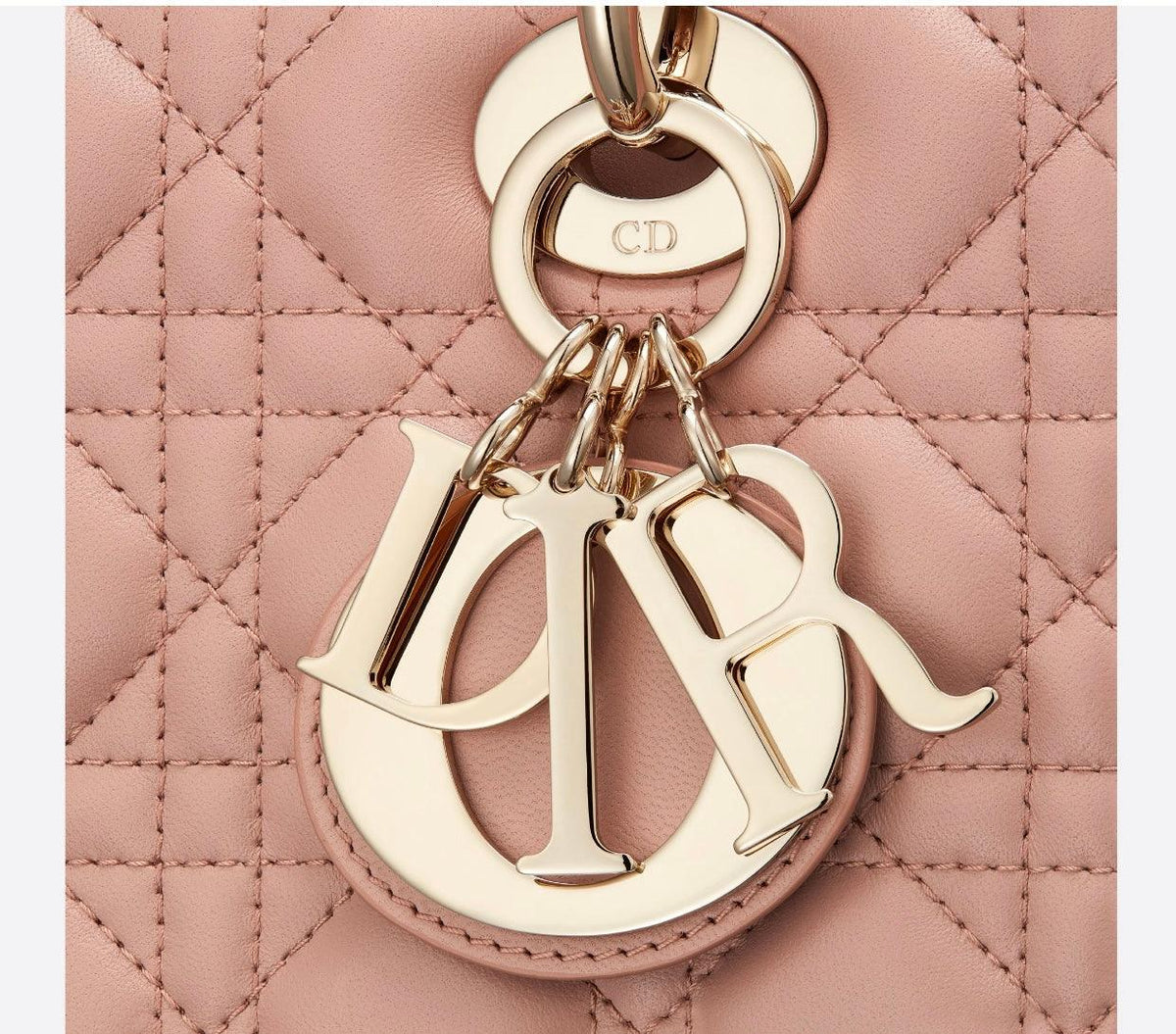 Medium Lady Dior Bag Blush Cannage Lambskin product image 5, provided for visual reference and product detail review