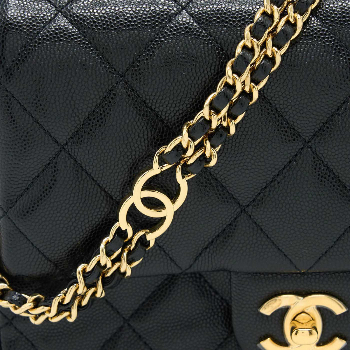 Chanel 23c Mini Flap Bag Chain Grained Calfskin Black product image 7, provided for visual reference and product detail