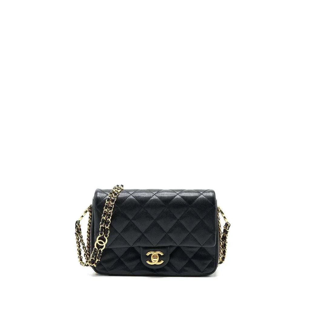 Chanel 23c Mini Flap Bag Chain Grained Calfskin Black product image 9, provided for visual reference and product detail