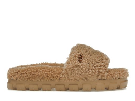 UGG Cozetta Curly Slide - Chestnut (Women) product image 1, provided for visual reference and product detail review