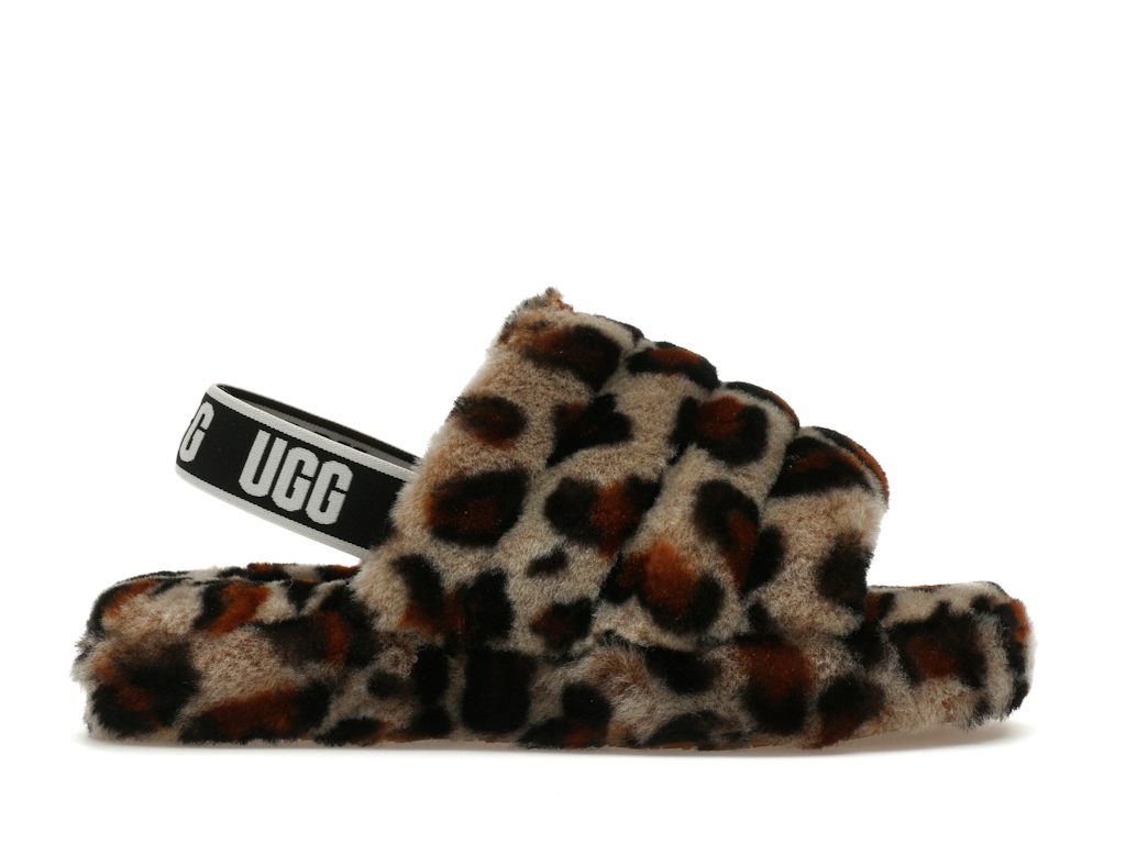 UGG Fluff Yeah Slide Leopard - Amphora (Kids) product image 1, provided for visual reference and product detail review