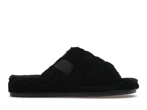 UGG Fluff You Slide Black product image 1, provided for visual reference and product detail review