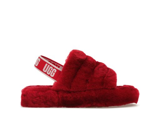 UGG Fluff Yeah Slide - Ribbon Red (Kids) product image 1, provided for visual reference and product detail review