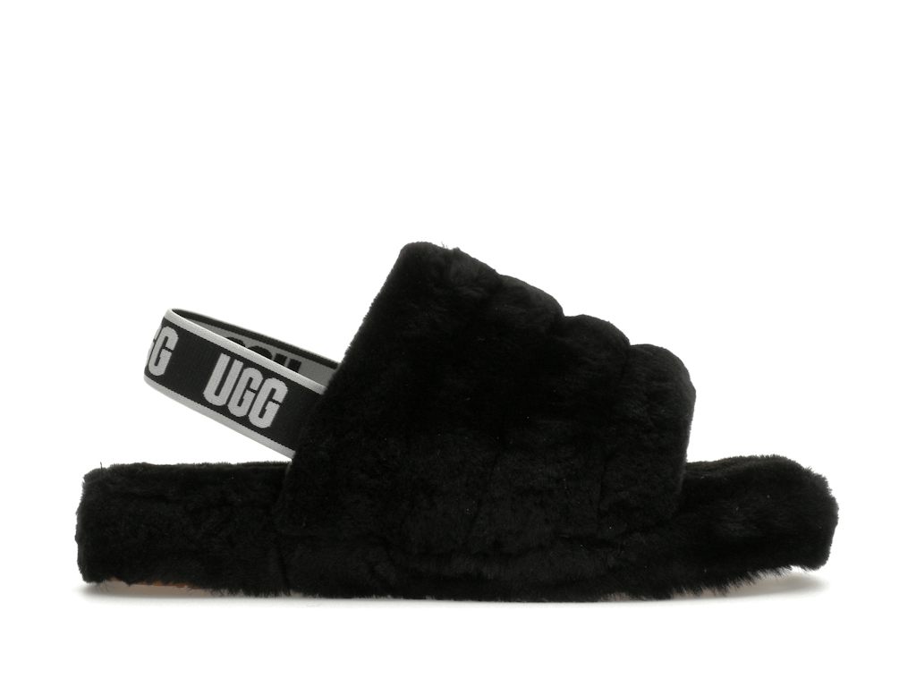 UGG Fluff Yeah Slide Black (Kids) product image 1, provided for visual reference and product detail review
