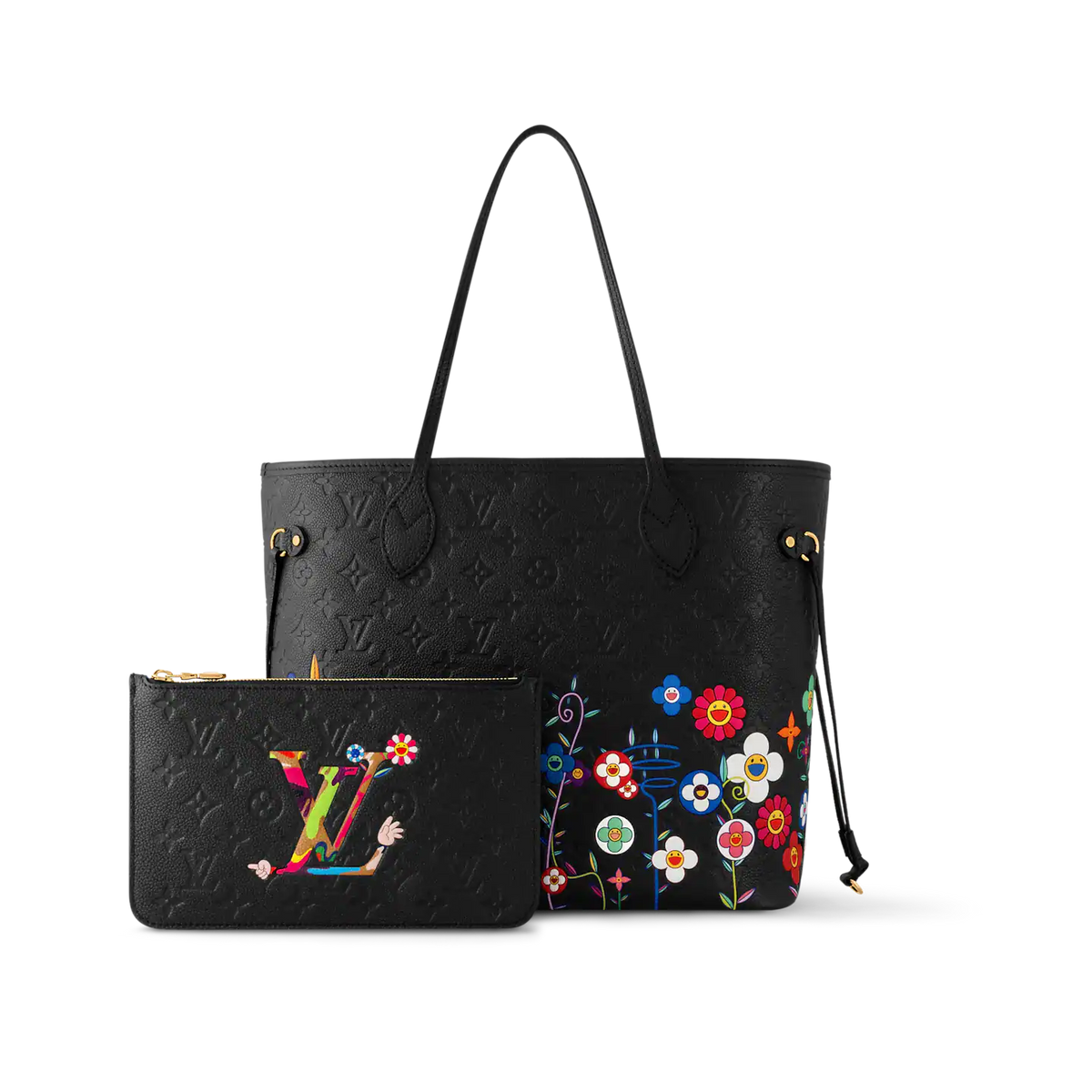 LV x TM Neverfull MM Tote Bag - Black product image 2, provided for visual reference and product detail review