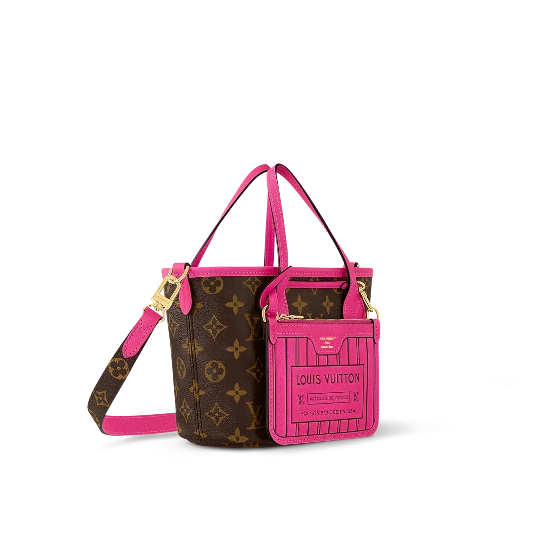Louis Vuitton Neverfull Bandoulière Inside Out BB Tote Bag - Rose Pondichery / Monogram product image 1, provided for visual