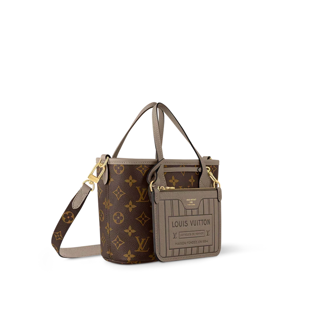 Neverfull Bandoulière Inside Out BB Tote Bag - Dark Fango / Monogram product image 1, provided for visual reference and