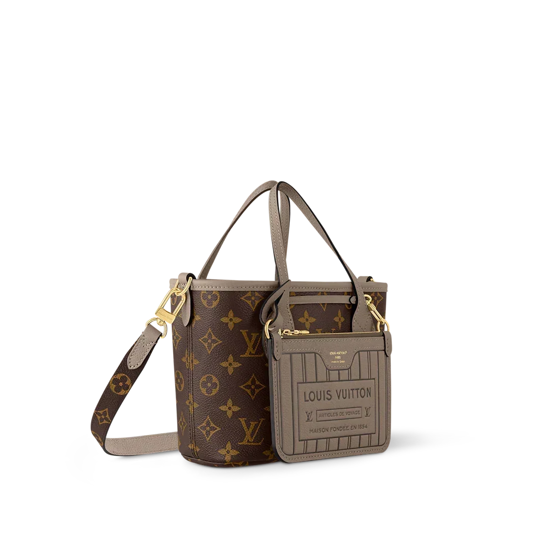 Neverfull Bandoulière Inside Out BB Tote Bag - Dark Fango / Monogram product image 1, provided for visual reference and