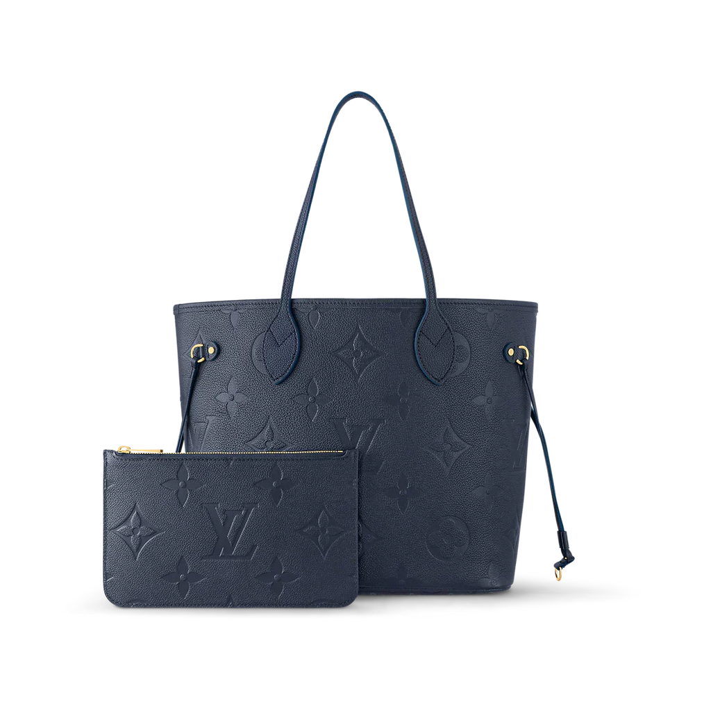 Louis Vuitton Neverfull MM Navy Blue Tote Bag product image 3, provided for visual reference and product detail review