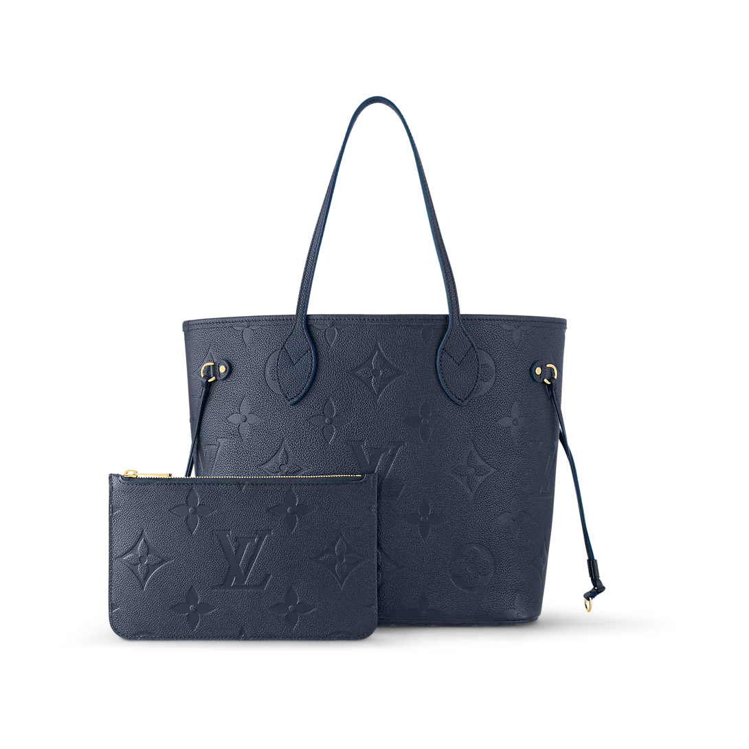 Louis Vuitton Neverfull MM Navy Blue Tote Bag product image 3, provided for visual reference and product detail review