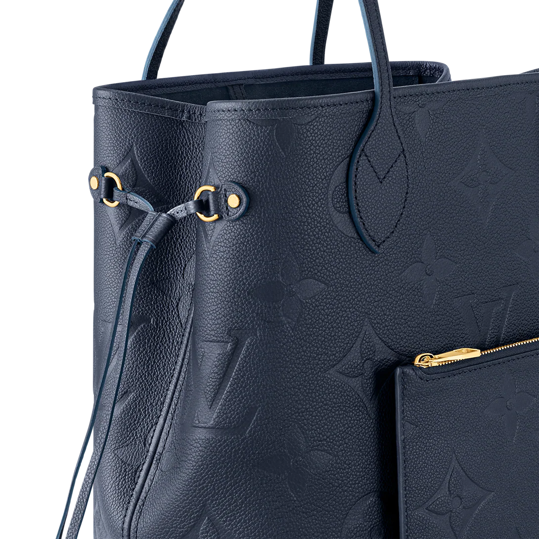 Louis Vuitton Neverfull MM Navy Blue Tote Bag product image 6, provided for visual reference and product detail review