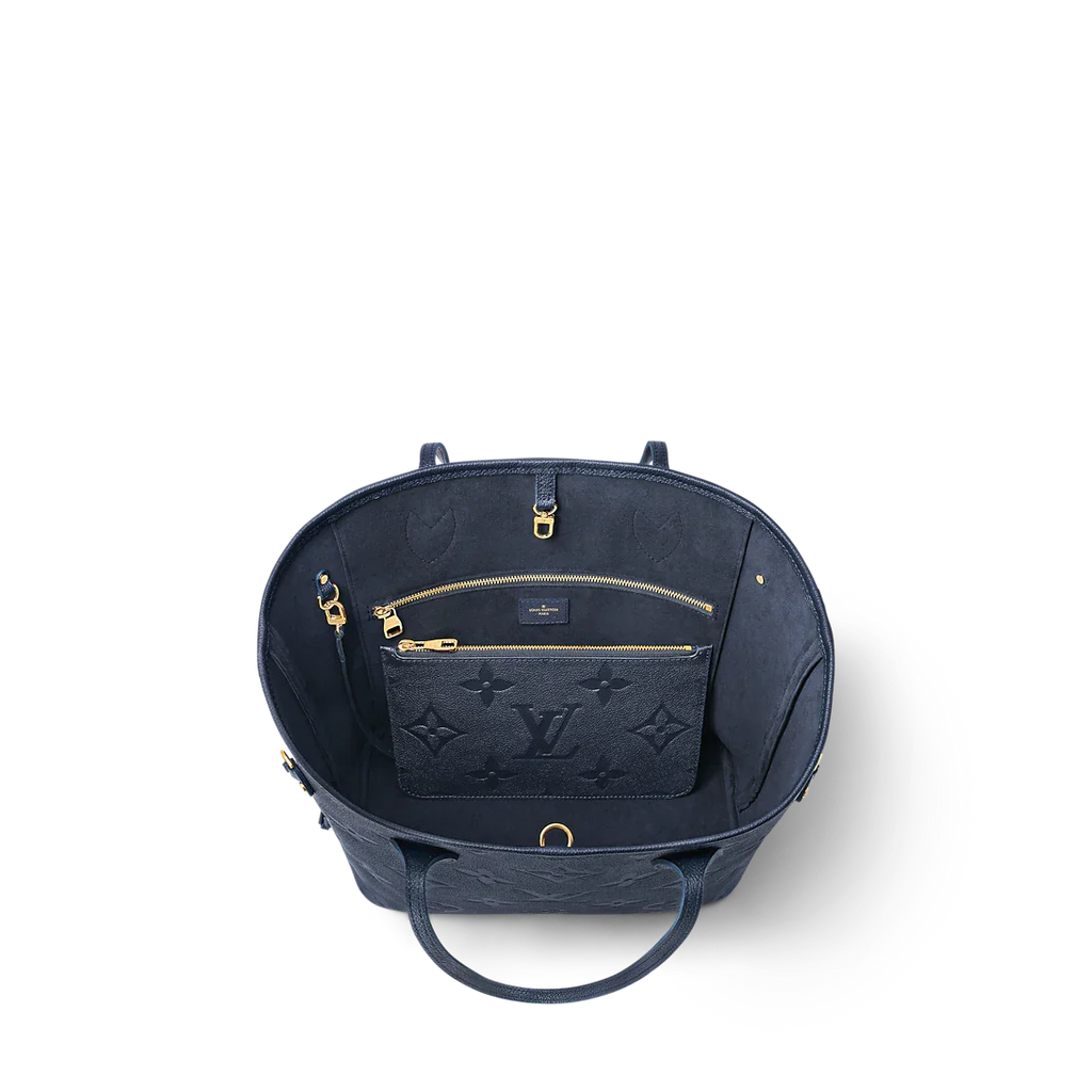 Louis Vuitton Neverfull MM Navy Blue Tote Bag product image 4, provided for visual reference and product detail review