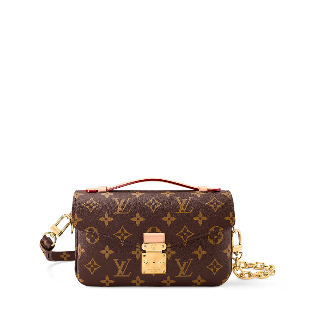 LV Pochette Métis East West Monogram Canvas Handle Crossbody Bag with Chain Strap and Leather Trim product image 1, provided