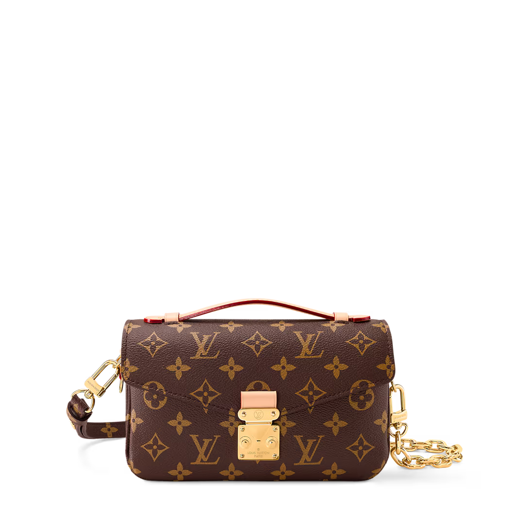 LV Pochette Métis East West Monogram Canvas Handle Crossbody Bag with Chain Strap and Leather Trim product image 1, provided