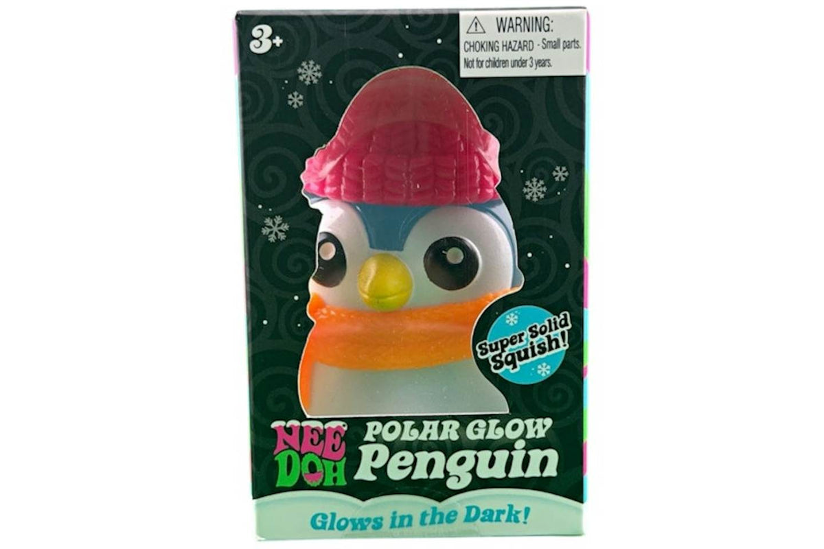 NeeDoh Polar Glow Penguin Squishy Toy - Blue, Super Solid Squish Sticker Version product image 1, provided for visual