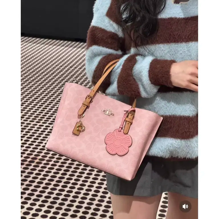 Coach Mollie Tote 25 in Powder Pink product image 3, provided for visual reference and product detail review