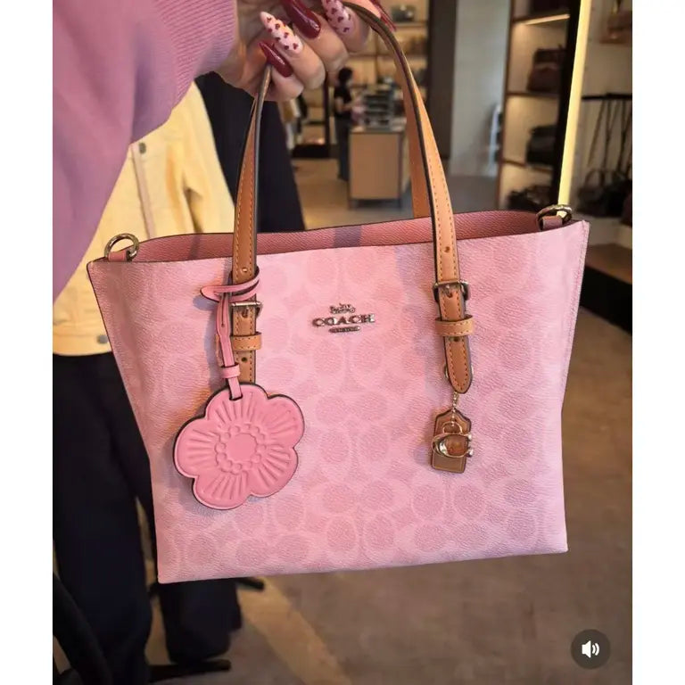 Coach Mollie Tote 25 in Powder Pink product image 4, provided for visual reference and product detail review
