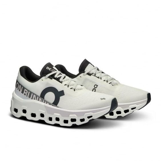 On Cloudmonster 2 White/Black Running Shoes product image 4, provided for visual reference and product detail review