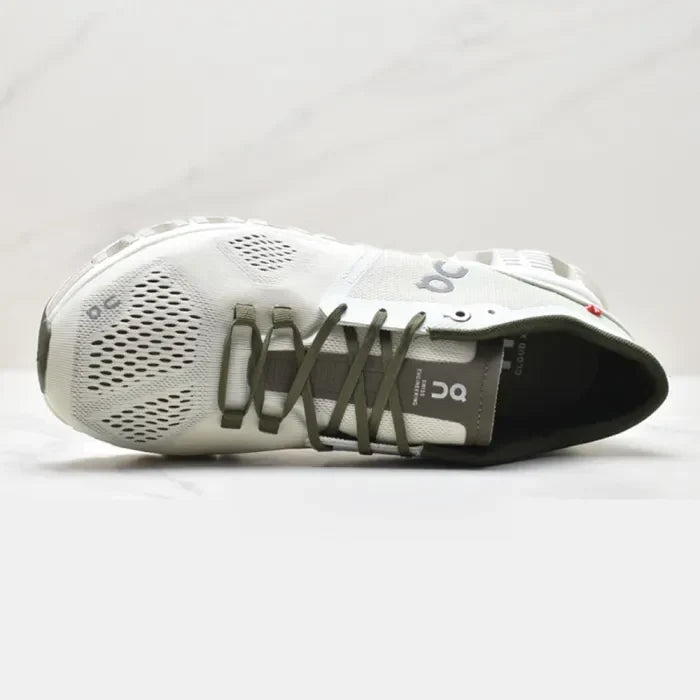 On Cloud X Green White Training Shoes product image 1, provided for visual reference and product detail review