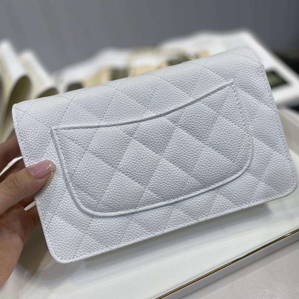 Chanel Caviar Wallet On Chain WOC White product image 3, provided for visual reference and product detail review