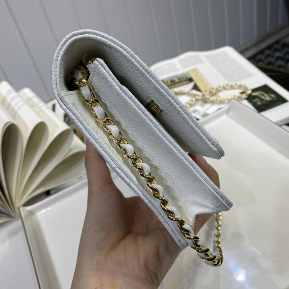 Chanel Caviar Wallet On Chain WOC White product image 5, provided for visual reference and product detail review