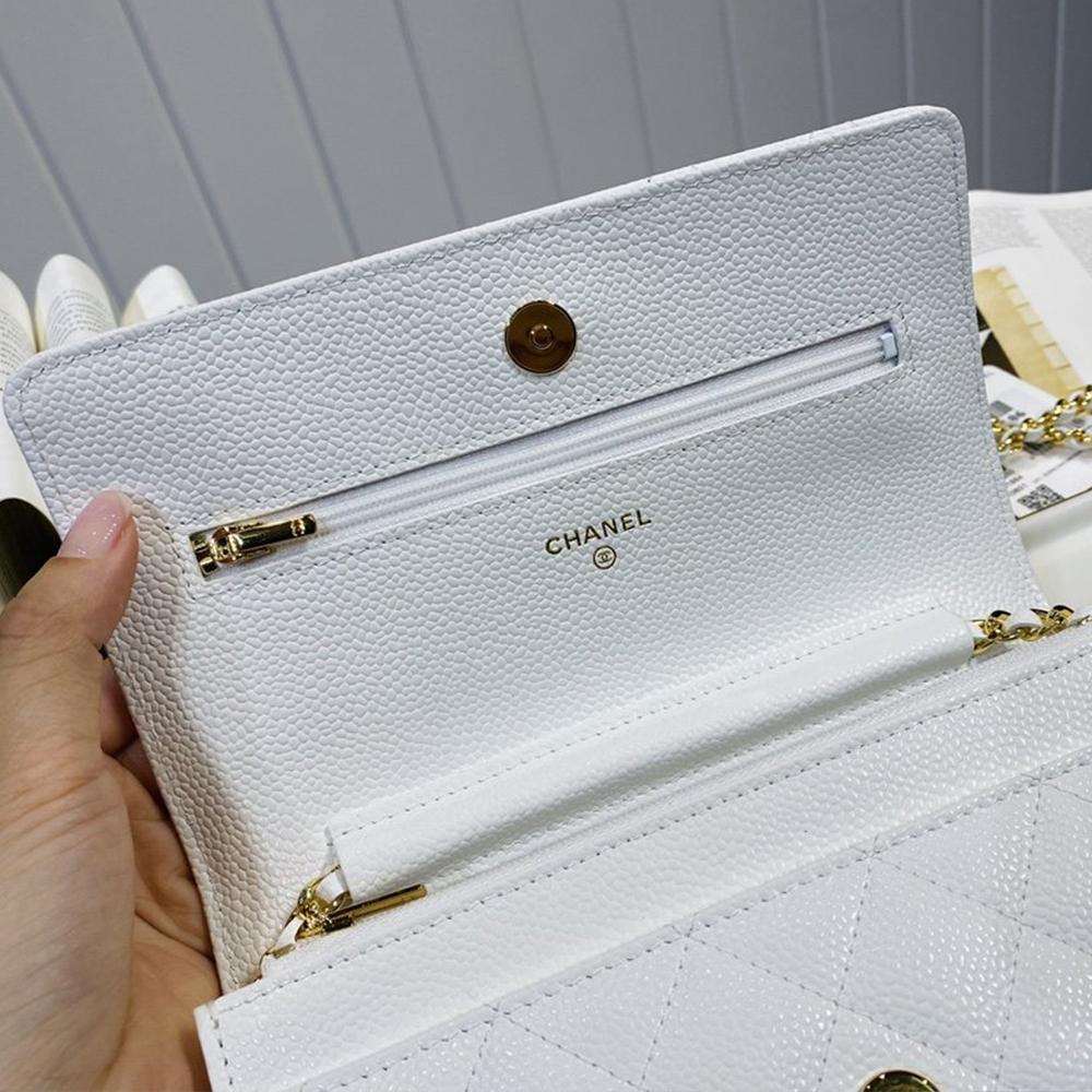 Chanel Caviar Wallet On Chain WOC White product image 6, provided for visual reference and product detail review