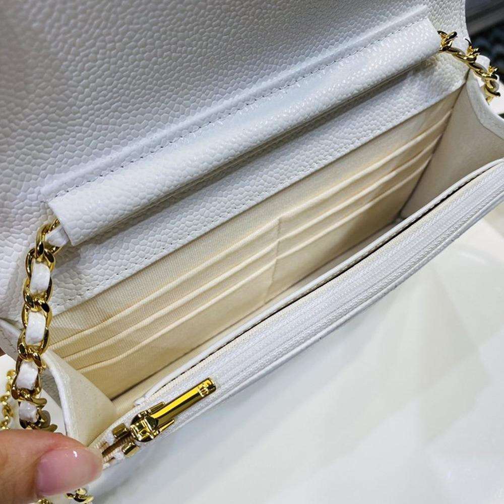 Chanel Caviar Wallet On Chain WOC White product image 8, provided for visual reference and product detail review