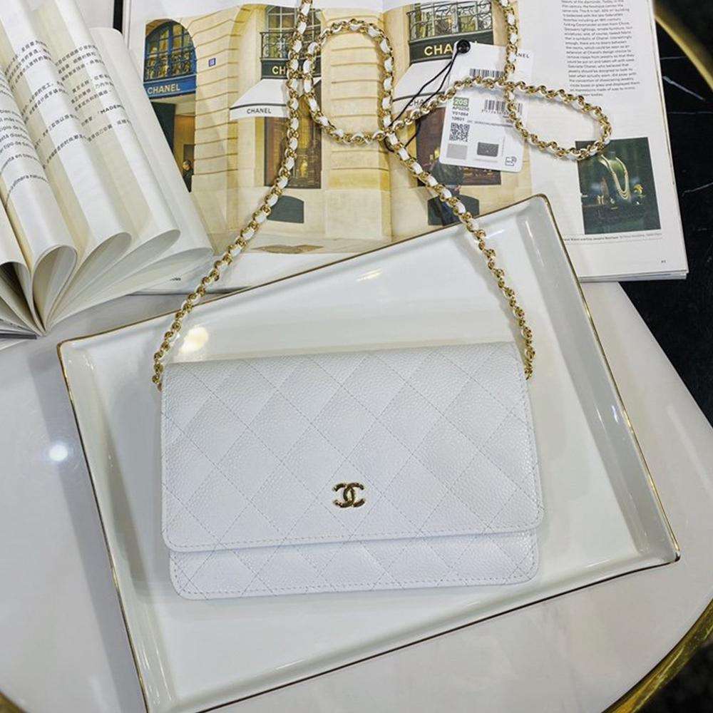 Chanel Caviar Wallet On Chain WOC White product image 1, provided for visual reference and product detail review