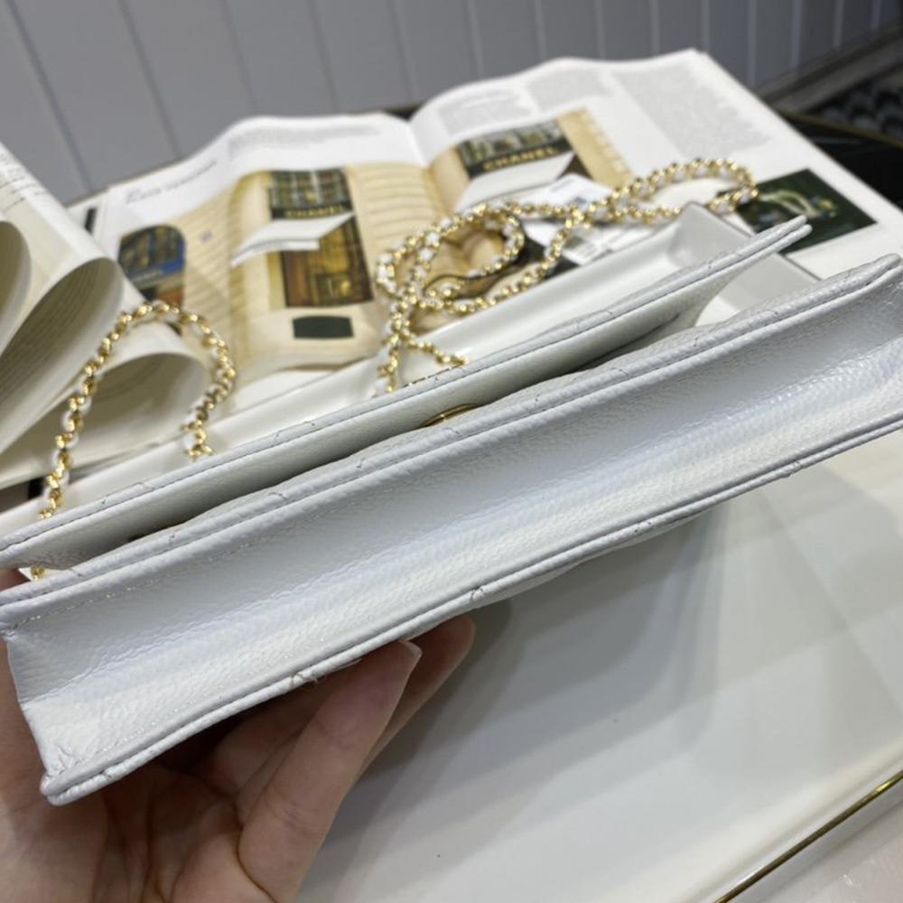 Chanel Caviar Wallet On Chain WOC White product image 4, provided for visual reference and product detail review