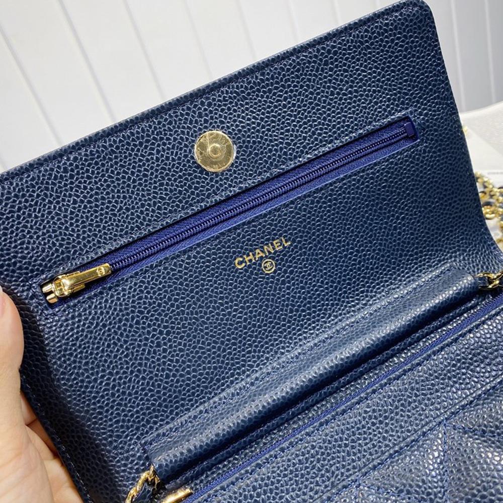 Chanel WOC Iridescent Blue Caviar product image 4, provided for visual reference and product detail review