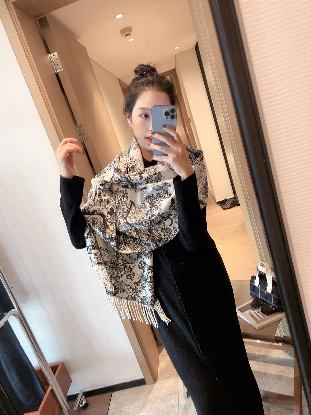 Dior Animal Toile Fringed Scarf product image 3, provided for visual reference and product detail review