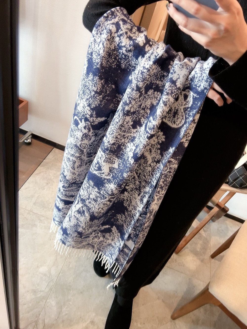 Dior Animal Print Fringed Scarf product image 7, provided for visual reference and product detail review