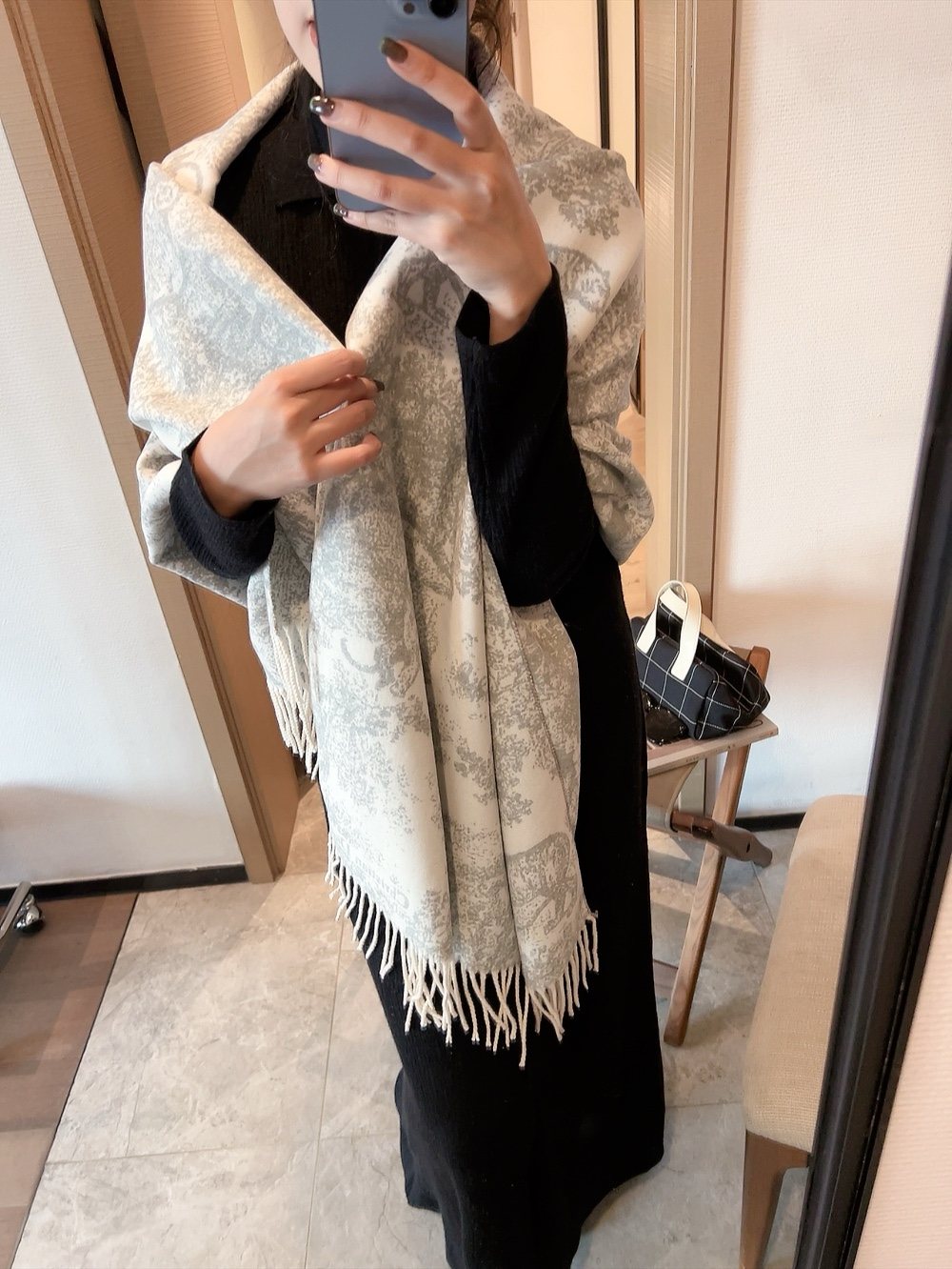 Dior Animal Print Fringed Scarf product image 5, provided for visual reference and product detail review