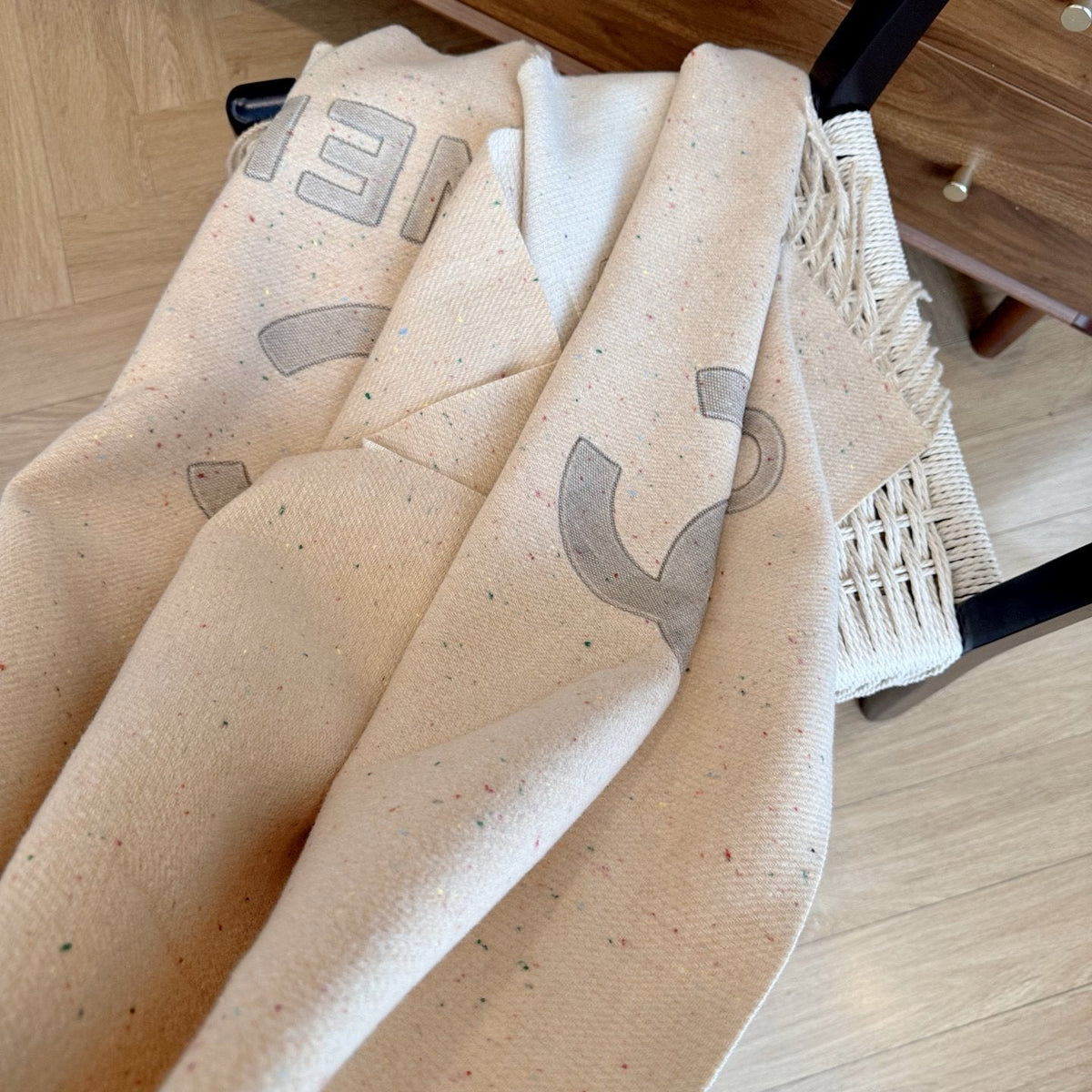 Chanel Double-C Motif Fringed Scarf product image 5, provided for visual reference and product detail review