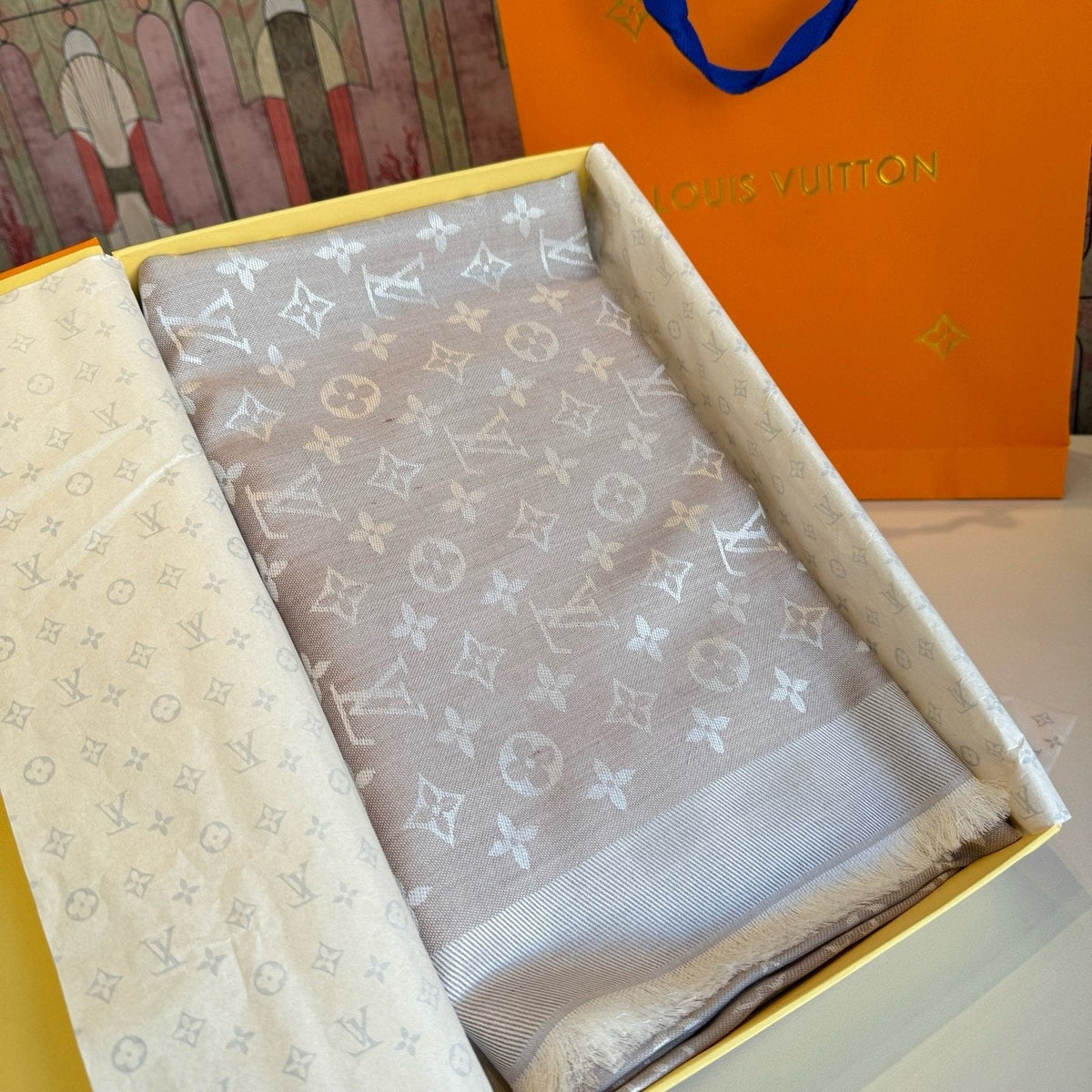 Louis Vuitton Patterned Woven Scarf product image 6, provided for visual reference and product detail review