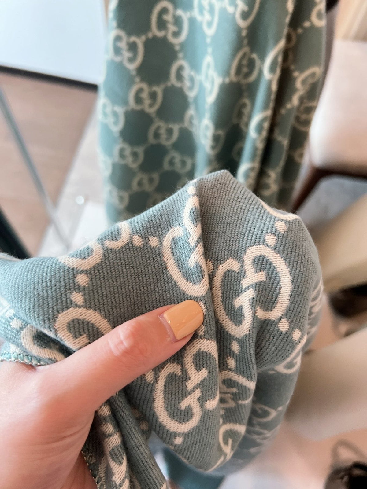 Gucci Patterned Logo Scarf product image 6, provided for visual reference and product detail review