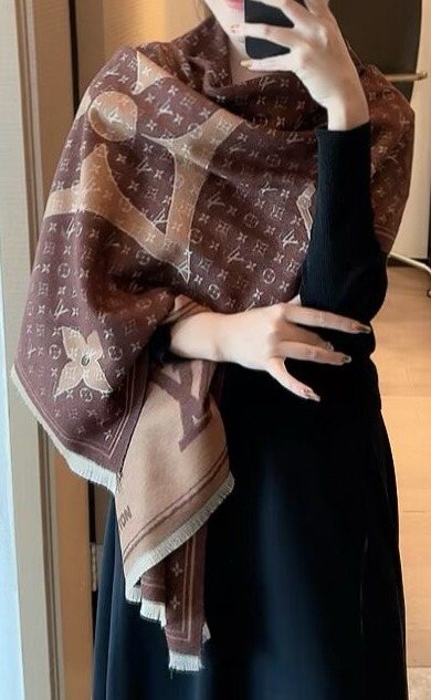 Louis Vuitton Monogram-Style Fringe Scarf product image 1, provided for visual reference and product detail review