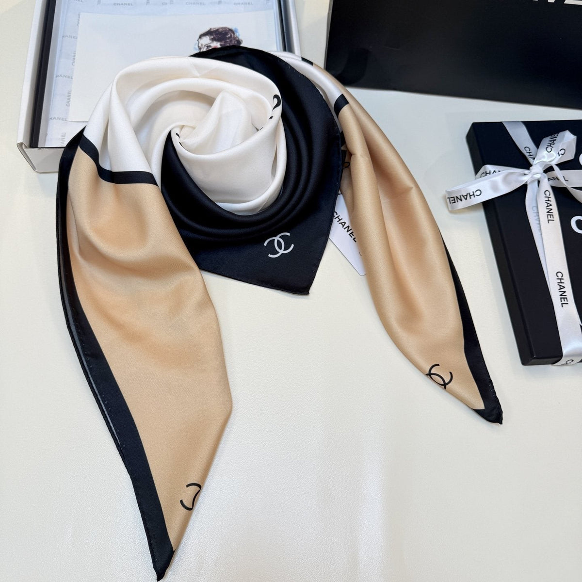 Chanel Geometric Color-Block Square Scarf product image 4, provided for visual reference and product detail review