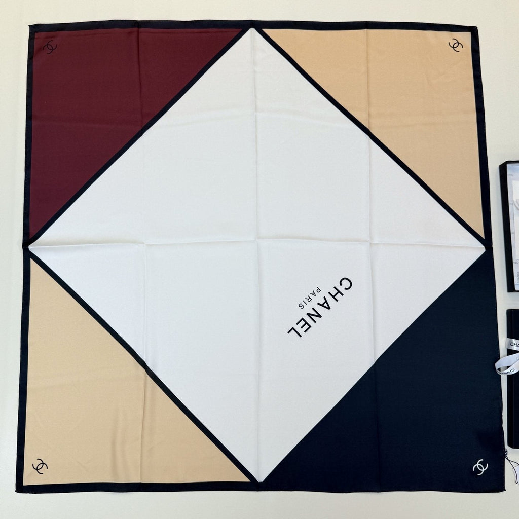 Chanel Geometric Color-Block Square Scarf product image 1, provided for visual reference and product detail review