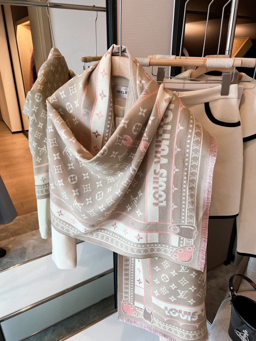 Louis Vuitton Taupe Monogram Fashion Scarf product image 1, provided for visual reference and product detail review
