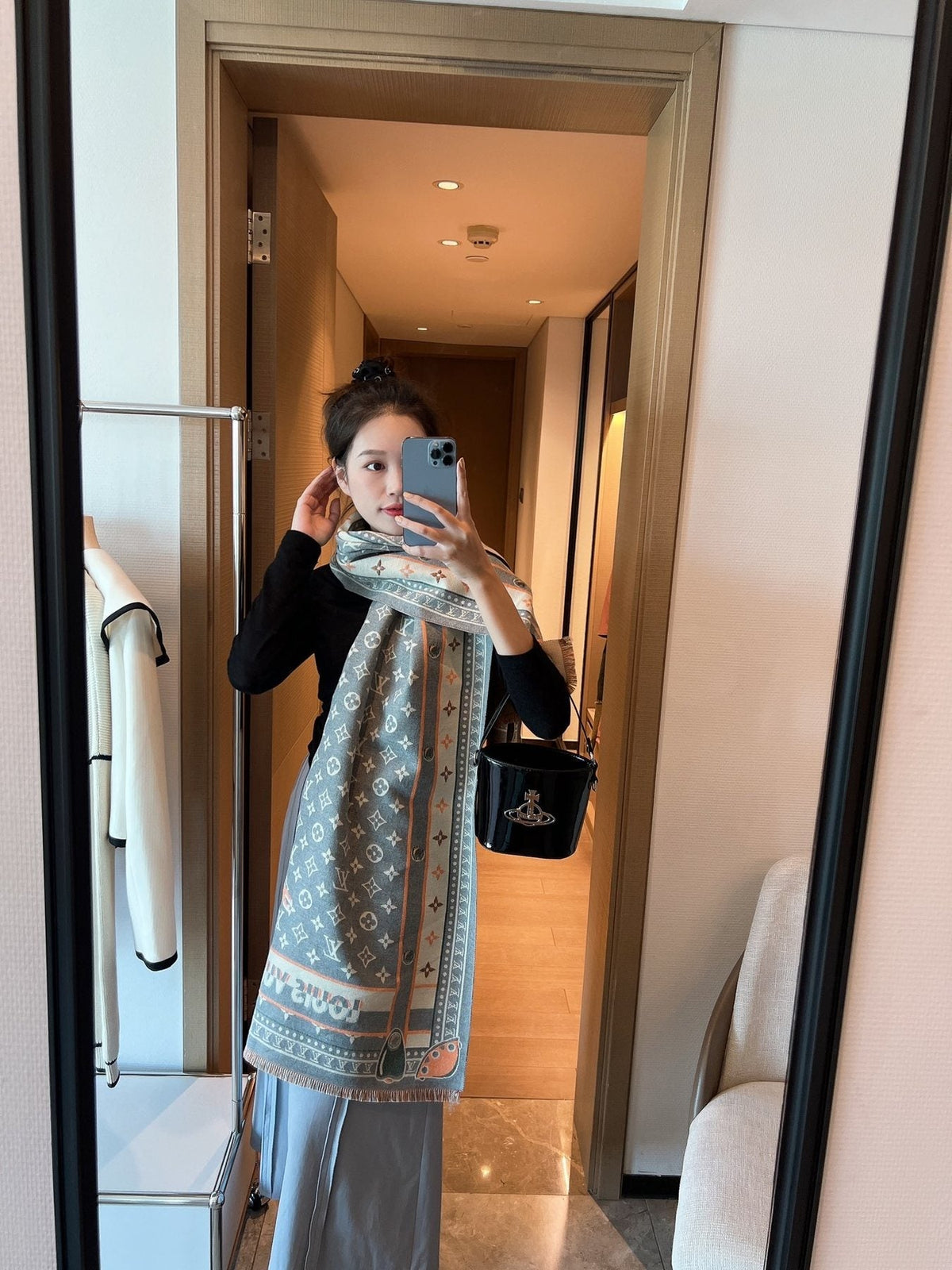 Louis Vuitton Taupe Monogram Fashion Scarf product image 2, provided for visual reference and product detail review
